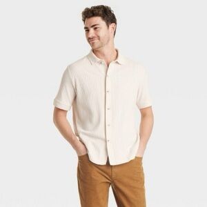 NEW Goodfellow‎ & Co Men's Ivory Short Sleeve Polo Size XL